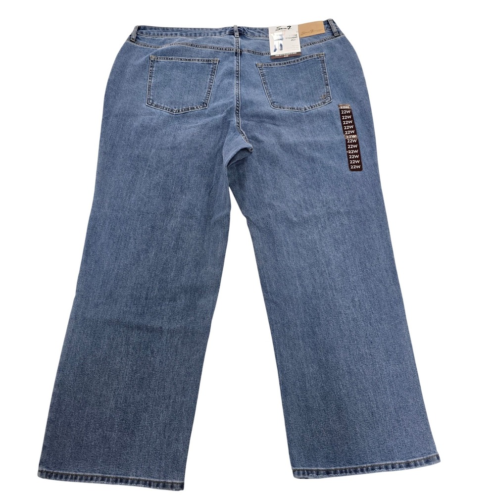 Seven7 Loose Straight Jean Womens 22W Authentic Blue High Rise SX10341DE NWT - Picture 3 of 8